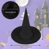 DIVINA VITAE 2 Pièces Chapeau de sorcière Noir Halloween, Chapeau de Sorcière dHalloween Enfants, Chapeaux de Fête Costume A