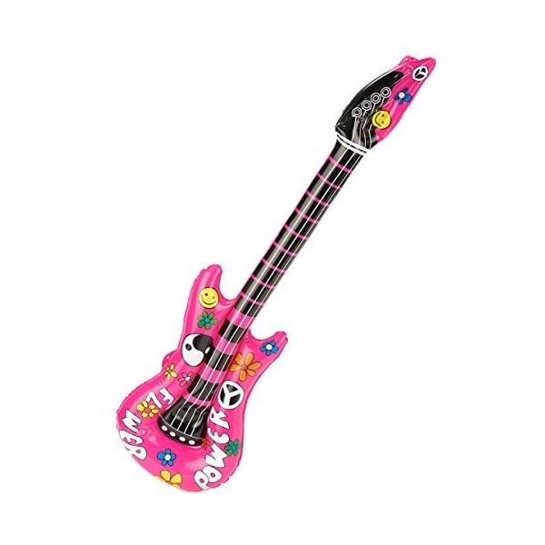 DEGUISE TOI - Guitare Gonflable Rose Adulte - Gonflable