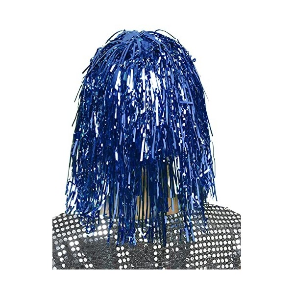 DEGUISE TOI - Perruque métallique Bleue Adulte - Perruques Mi-Longues