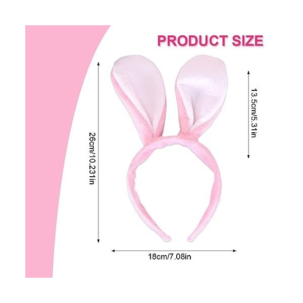 JITNGA 1 Pièce Pâques Peluche Oreilles De Lapin Bandeau Oreilles De Lapin pour Femmes Hommes Filles Enfants Adultes Fête Cosp