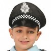 NET TOYS Bonnet Original de Policier pour Enfant - Noir - Accessoire Universel pour déguisement Casque de Police - Exactement