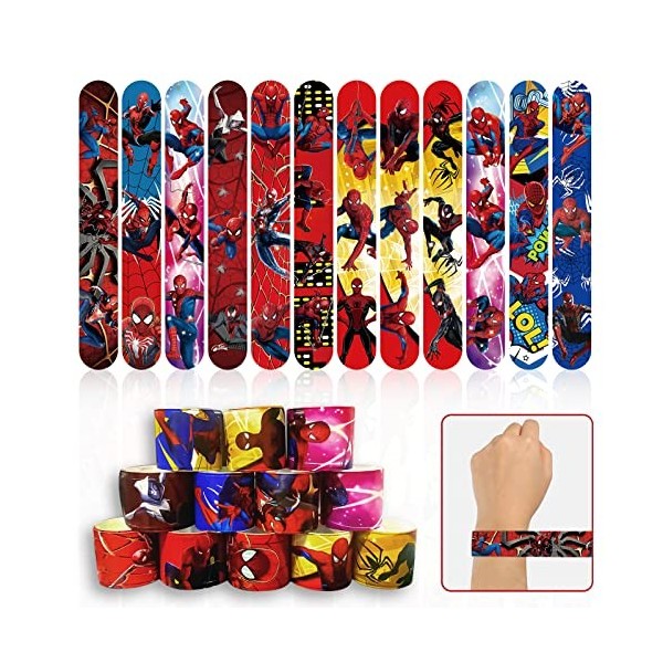 VOCDEMERI 12 pièces bracelet à déclic,Set bracelet à déclic enfants,Slap Bands enfants pour cadeaux danniversaire prix de je