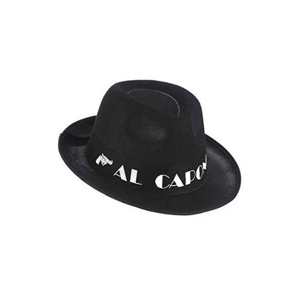 DEGUISE TOI - Chapeau Borsalino Al Capone Noir Adulte - Borsalino/Panama