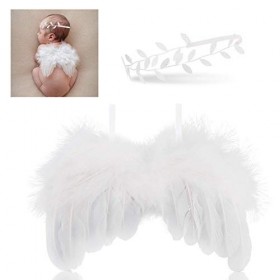 Bébé Photoshoot Costume accessoires de photographie nouveau-né, ailes dange bébé plume avec bandeau tenues, accessoires de p