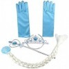 Générique Kit Accessoires Nécessaire pour Costume dElsa - Perruque/Gants/Diadème/Baguette Magique pour Cosplay Party danniv