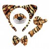 SKHAOVS 4 Pièces Costume de Tigre Déguisement Set,Ensemble doreilles Queue Nez et Noeud Papillon de Tigre,Accessoires pour D