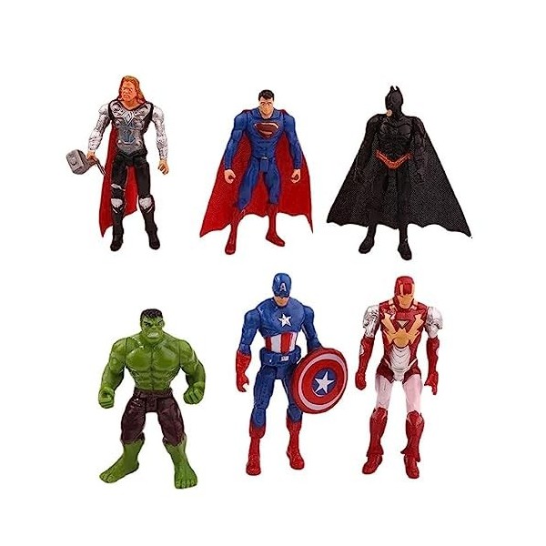 Ensemble de Figurines daction de Super-héros, Figurines de décoration de gâteau Avengers Figurines de décoration de gâteau d