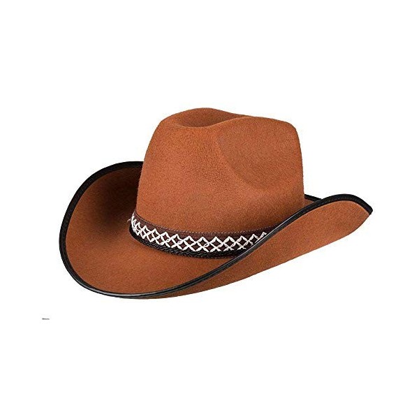 Boland 54370 – Chapeau pour Enfant Cowboy Junior, Marron, Bordure, Cordon de Chapeau, Taille Unique, Carnaval, Halloween, Car