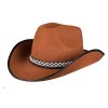 Boland 54370 – Chapeau pour Enfant Cowboy Junior, Marron, Bordure, Cordon de Chapeau, Taille Unique, Carnaval, Halloween, Car