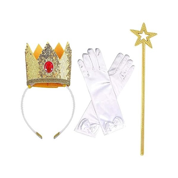 Lambo 3pcs Accessoires pour Princesse Peach, Deguisement De Princesse pour Princesse Peach Cosplay Accessoires De Costume pou