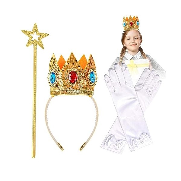 Lambo 3pcs Accessoires pour Princesse Peach, Deguisement De Princesse pour Princesse Peach Cosplay Accessoires De Costume pou