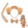 MIVAIUN 3 Pièces Accessoires de Costume de Lion Ensemble de Costume danimal Comprenant Bandeau Queue et Noeud Papillon de Li