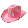 cowboy en feutre rose plume/paillettes scintillantes cowboy avec couronne diadème - Accessoire déguisement