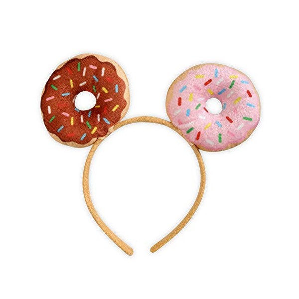 NET TOYS Serre-tête Insolite Donuts pour Adulte - Bijou de Cheveux Original pour Costume Candy Girl - Un Attrape-Regard pour 