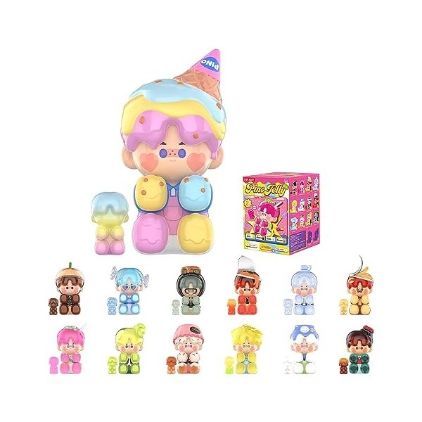 POP MART, Pino Jelly - Quiz sur le goût et la personnalité, figurine daction, ensemble 1/12, jouets de collection, boîte alé