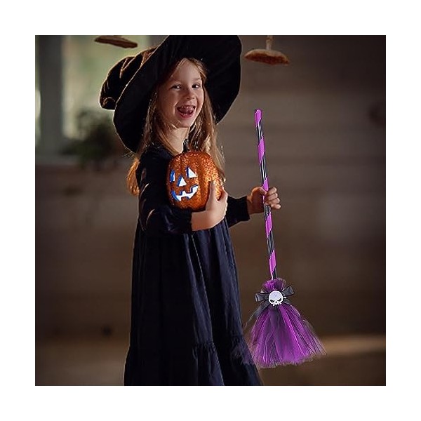 ASSIGN Accessoires dsorcière,Accessoires sorcière pour Halloween Effrayant | Balai Chapeau sorcière Magicien pour Le Jeu rôl