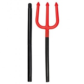 112cm Devil Fourche Détachable Plastique Pitch Fourche Diabolo - Trident Noir Rouge Accessoire Dhalloween Arme Horreur Acces