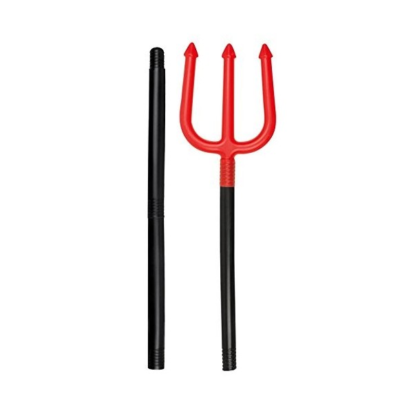 112cm Devil Fourche Détachable Plastique Pitch Fourche Diabolo - Trident Noir Rouge Accessoire Dhalloween Arme Horreur Acces