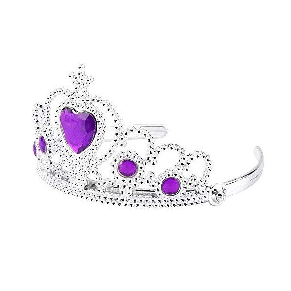 Couronne Chapelet Diadème pour Filles Princesse Reine Pierres de Couleur Accessoires de Déguisement Carnaval Cosplay Hallowee