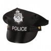 Boland 33011 Bonnet de police, noir, officier, police, travail, accessoire de fête à thème, carnaval