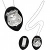 NET TOYS Collier Plaque de Police Insigne de Policier Badge avec chaîne Insigne dofficier chaîne de Police médaille Accessoi