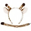 FOMIYES 1 Ensemble de déguisement de Girafe, Oreilles, Serre-tête et Queue en Peluche, Accessoire de déguisement pour Hallowe