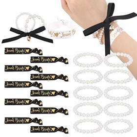 ALTcompluser Lot de 22 bracelets JGA pour femme, bracelet de perles déquipe, bracelet JGA pour mariage, enterrement de vie d