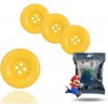 20 boutons super grands - Waluigi Mario Mario - Jaune - Pour les costumes, déguisements, salopettes pour adultes - Carnaval -