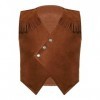 Freebily Deguisement Prince Enfant Fille Garçon Cowboy Cowgirl Pantalon Gilet Sans Manche Chapeau Cow-boy Costume Jouet Hallo