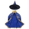 CHICTRY Cadeau de père Noël Cape de Sorcier + Chapeau Pointu déguisement fête et Accessoires Carnaval pour Enfants Filles gar