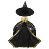 CHICTRY Cadeau de père Noël Cape de Sorcier + Chapeau Pointu déguisement fête et Accessoires Carnaval pour Enfants Filles gar