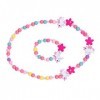 Amosfun En bois coloré enfants ensemble de bijoux licorne perles collier et bracelet cadeau pour les filles fête danniversai