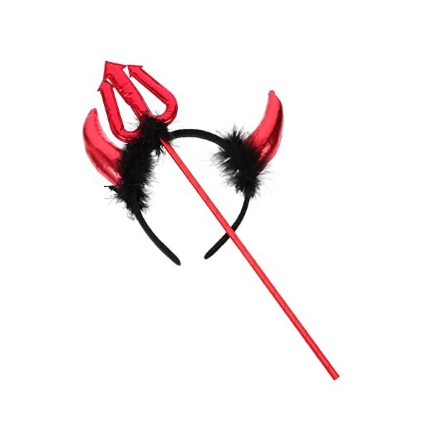 VICASKY Rouge Halloween Diable Costume Ensemble Déguisement Cosplay Bandeau Diable Fourche Décor Fêtes Faveurs Pour Femmes Ad