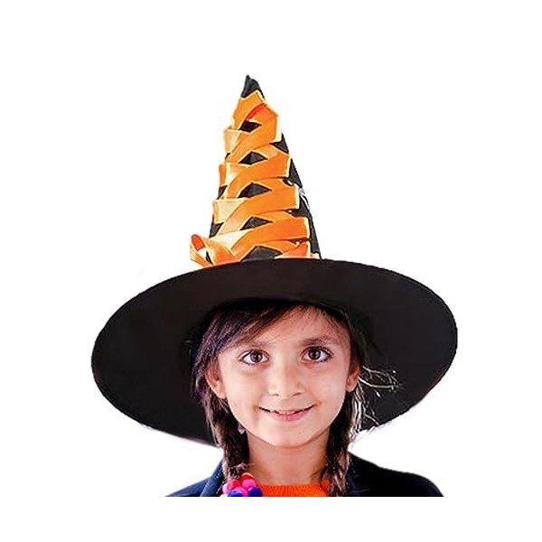 Wukesify sorcière pour Filles | Accessoires Conte fées dhalloween Déguisement sorcière Fantaisie - Balai Chapeau sorcière Ma