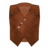 Aiihoo Fille Déguisement Cow-Boy Gilet Garçon Veste Rétro de Cowboy Western Enfant Accessoires Cosplay Costume dhalloween Ca