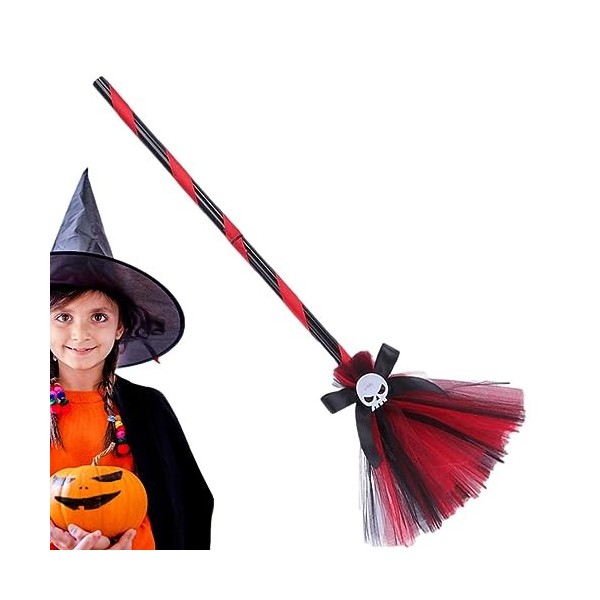 ereqeip Balai de Costume de sorcière dhalloween, Déguisement de sorcière de Conte de fées pour Filles, Accessoires de sorciè