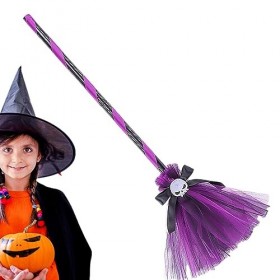 Moslalo sorcière pour tout-petit | Accessoires conte fées dHalloween Déguisement sorcière fantaisie,Balai chapeau sorcière m