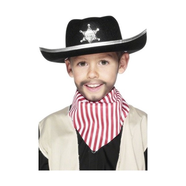 NET TOYS Chapeau shérif Enfant Chapeau de Cowboy Noir pour Enfant Chapeau de Cowboy pour Enfant Chapeau Cowboy Chapeau de shé