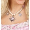 NET-TOYS Collier de Perle Traditionnel Dirndl Collier édelweiss Oktoberfest Collier de Perle Bijou Bavière Costume Traditionn