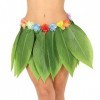 Jupe hawaïenne avec feuilles de bananier | Env. 38 cm de longueur en vert | Joli accessoire de déguisement pour femme jupe fe