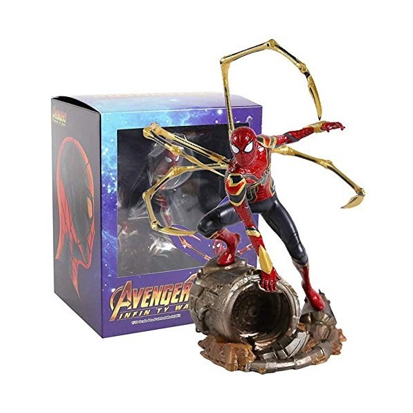 Jouet pour enfant Marvel Avengers Infinity War Statue Spiderman de fer daraignée PVC Figurine Modèle de collection Superhero