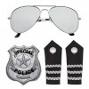 NET TOYS Ensemble de Costume de Police | avec des Lunettes de Soleil, des insignes et des épaulettes | Tenue déguisement de P