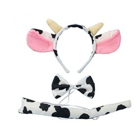 Dairy Milk Bovin Bandeau Noeud Papillon Queue Cosplay Accessoires Party Favors Costume De Noël Accessoires 3 Pièces