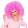 Amakando Perruque delfe Conte de fées pour Enfant crinière Punk néon Cheveux Pink Fluo ondulés Papillon frisé Anniversaire C