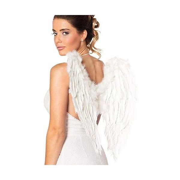 Boland 52798 - Ailes de plumes ange, taille 50 x 50 cm, blanc, Cupidon, messager céleste, accessoire, enfant Jésus, déguiseme