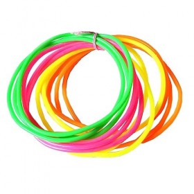 HD Novelty Lot de 12 bracelets Gummie en caoutchouc brillant 6,3 cm Bracelets damitié Bracelets de fête Accessoires de dégui