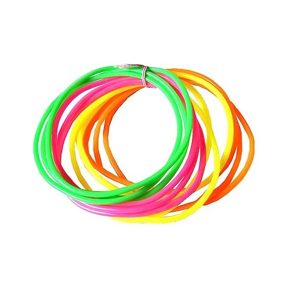 HD Novelty Lot de 12 bracelets Gummie en caoutchouc brillant 6,3 cm Bracelets damitié Bracelets de fête Accessoires de dégui