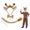 TSHAOUN Kit Girafe, Ensemble de Costume de Girafe 3 Pièces, Jaune Girafe Serre-Tête Nœud Papillon et Queue, Deguisement Ggira