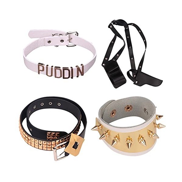 Oyria Anime Cosplay Accessoires, Halloween Suicide Cosplay, Quinn Harley Suicide Squad Perruque Bracelet Ceinture Collier Acc