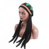 URFEDA Bonnet avec Dreadlocks Bonnet Tricoté Coloré Coiffure de Bonnet Tricoté Reggae Hip Hop Rap Accessoires pour Cheveux Un